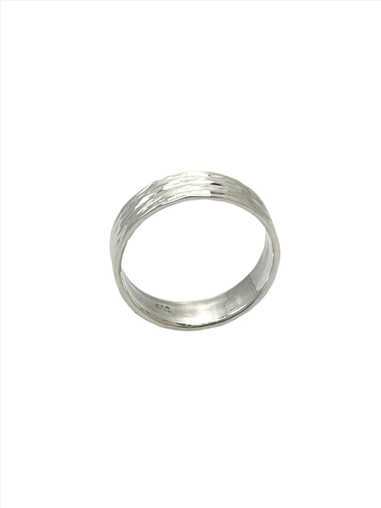 Sterling Silver Etched Band Ring