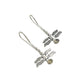 Silver Gemstone Dragonfly Earrings