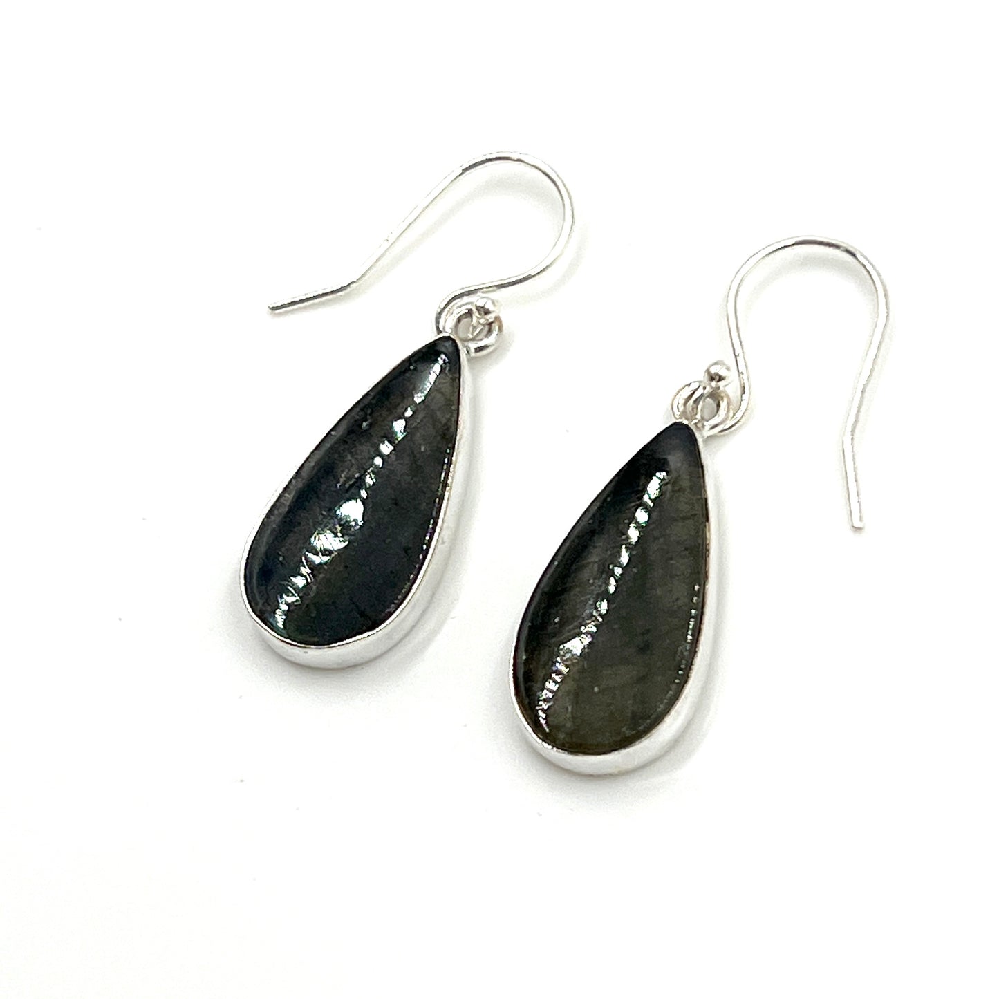 Sterling Silver Teardrop Labradorite Earrings