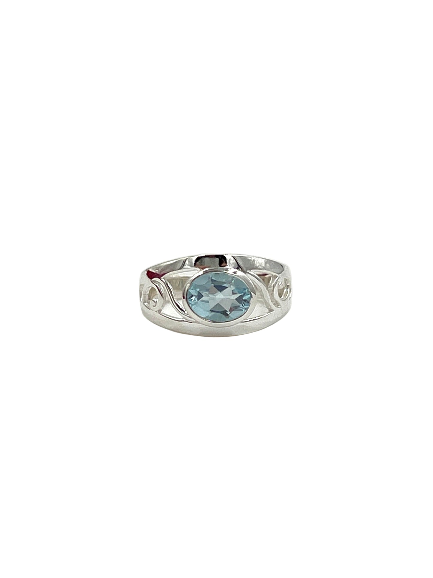 Oval Blue Topaz Ring
