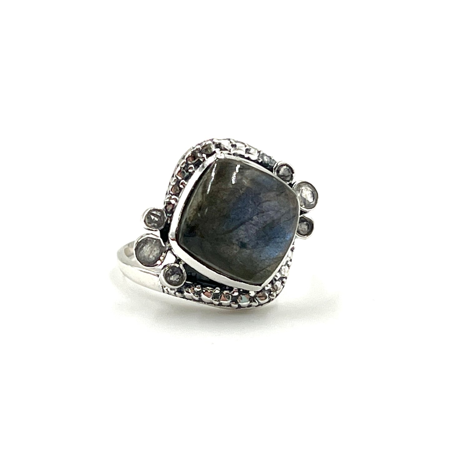 Sterling Silver Square Gemstone Rings