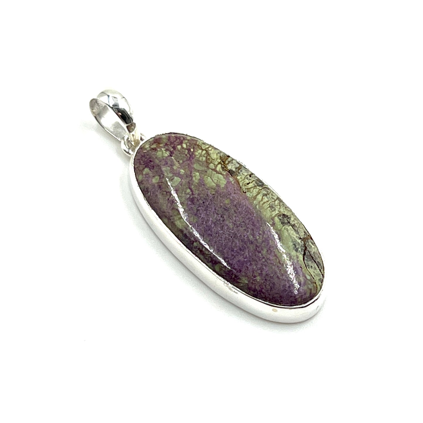 Sterling Silver Stichtite Oval Pendants