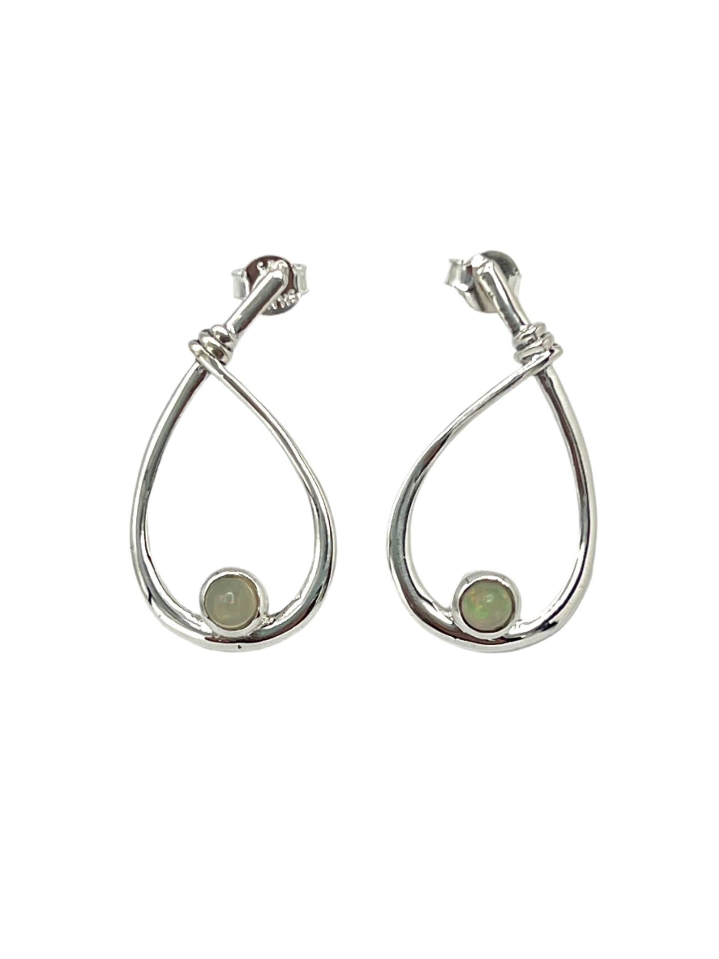 Sterling Silver Ethiopian Opal Teardrop Earrings