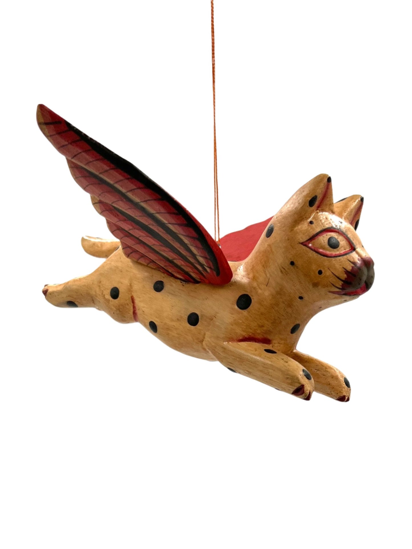 Mini Flying Kitty Spirit Chaser Tan & Black Polka Dot