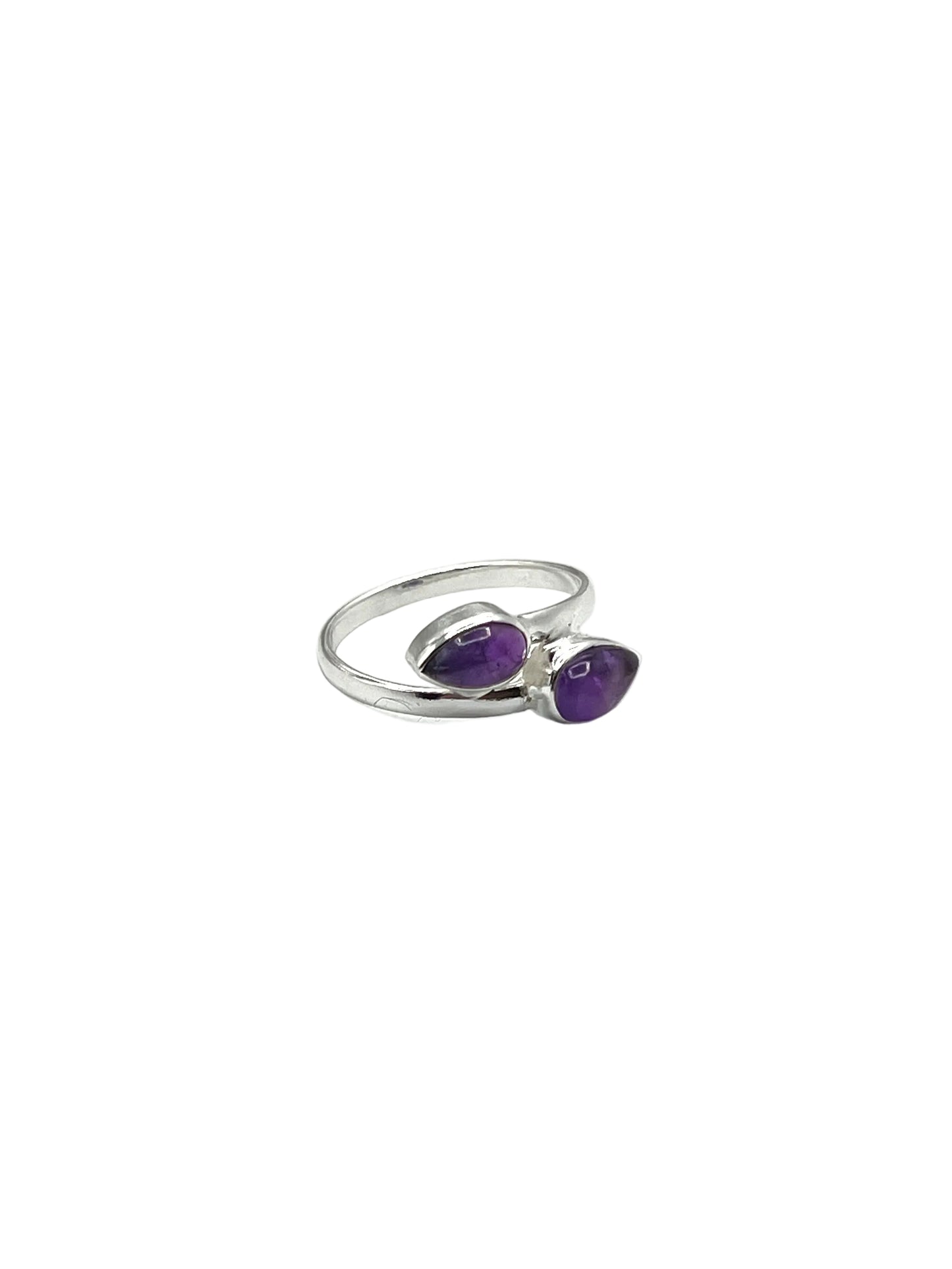 Double Teardrop Gemstone Rings