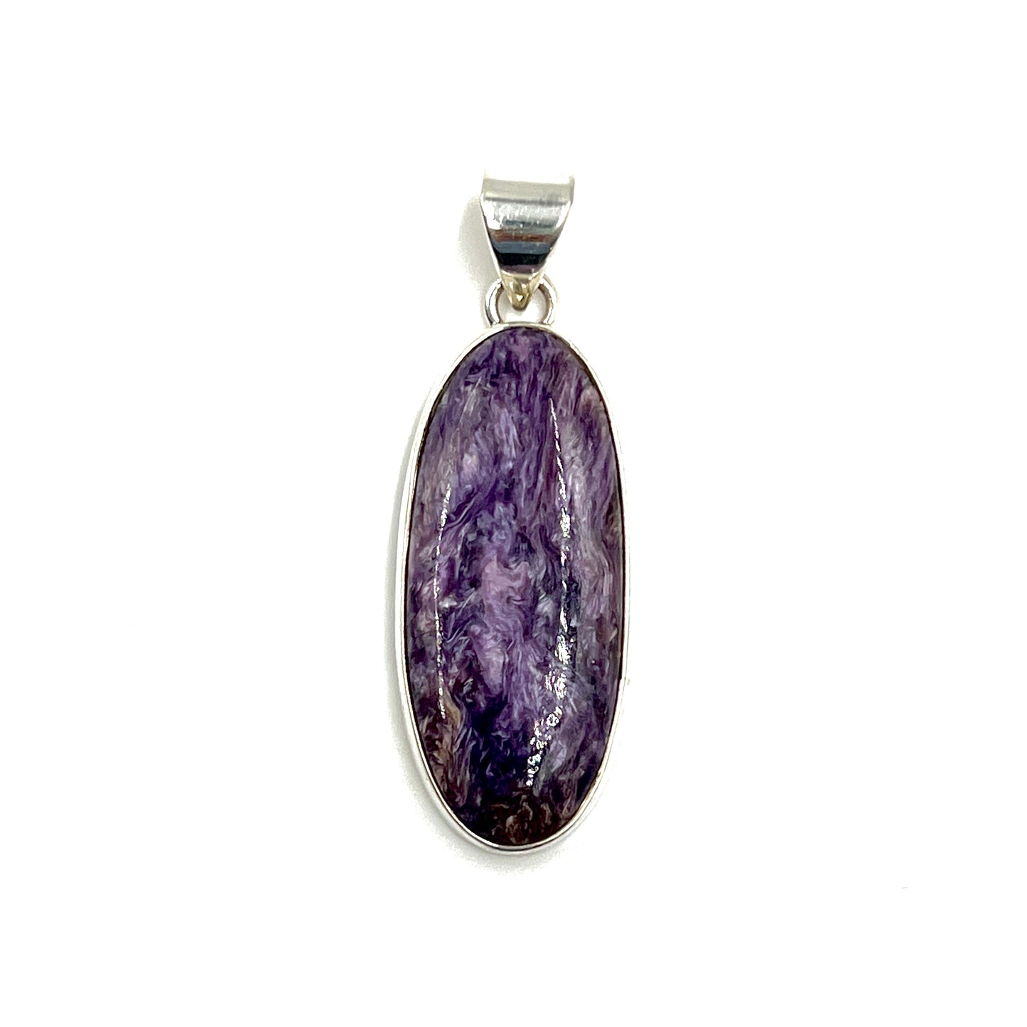 Sterling Silver Charoite Oval Pendants