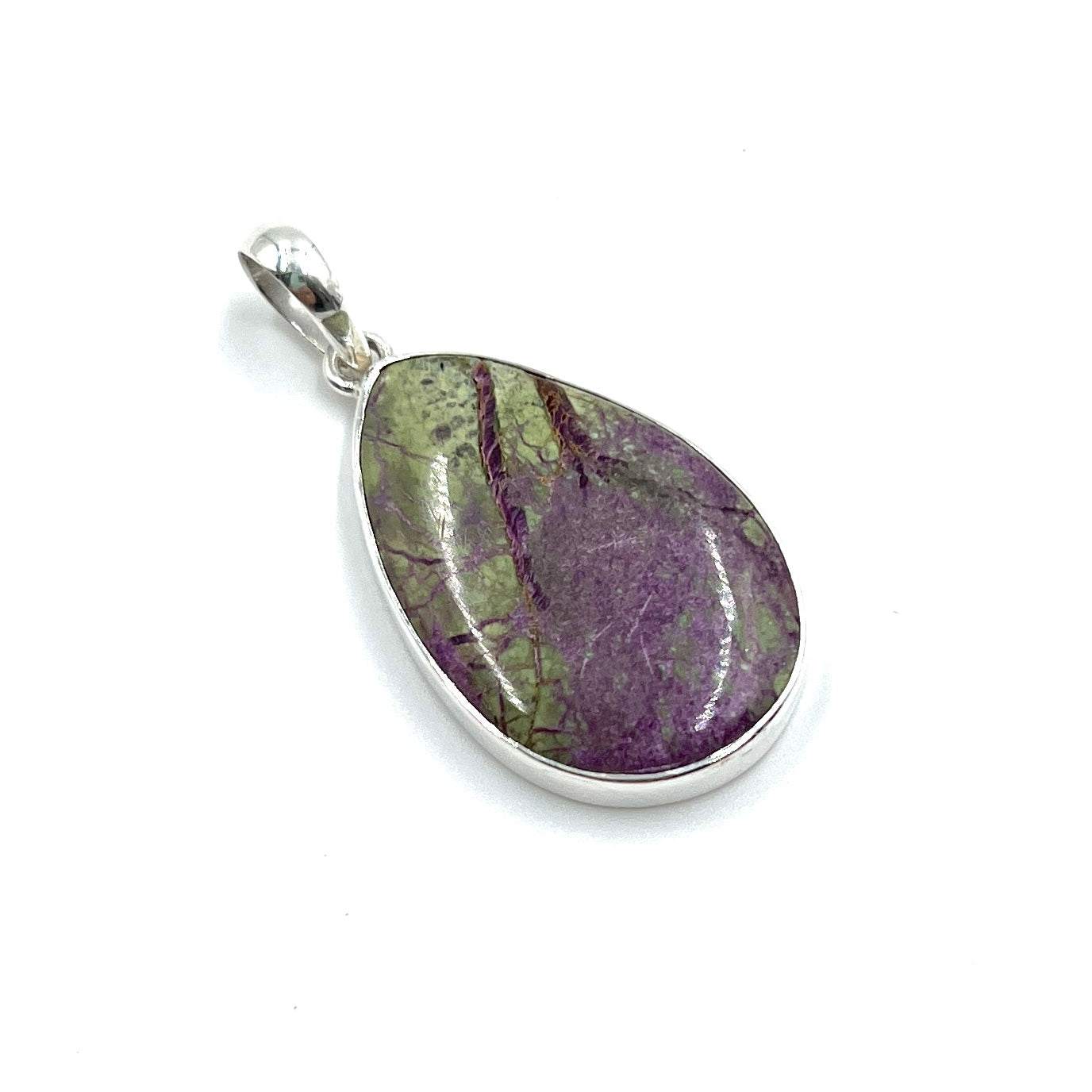 Sterling Silver Stichtite Teardrop Pendants