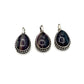 Sterling Silver Beaded Fluorite Teardrop Pendants