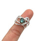 Trillion Labradorite & Blue Topaz Ring