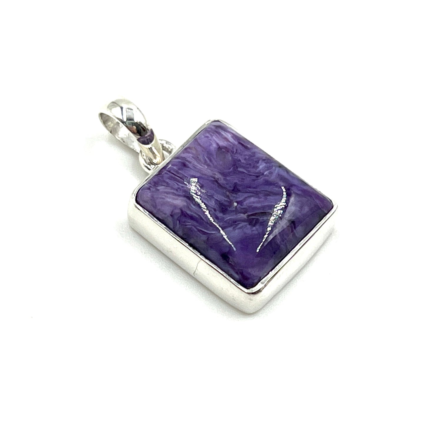 Sterling Silver Charoite Freeform Pendants