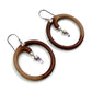 Sterling Silver Crystal Wood Hoop Earrings