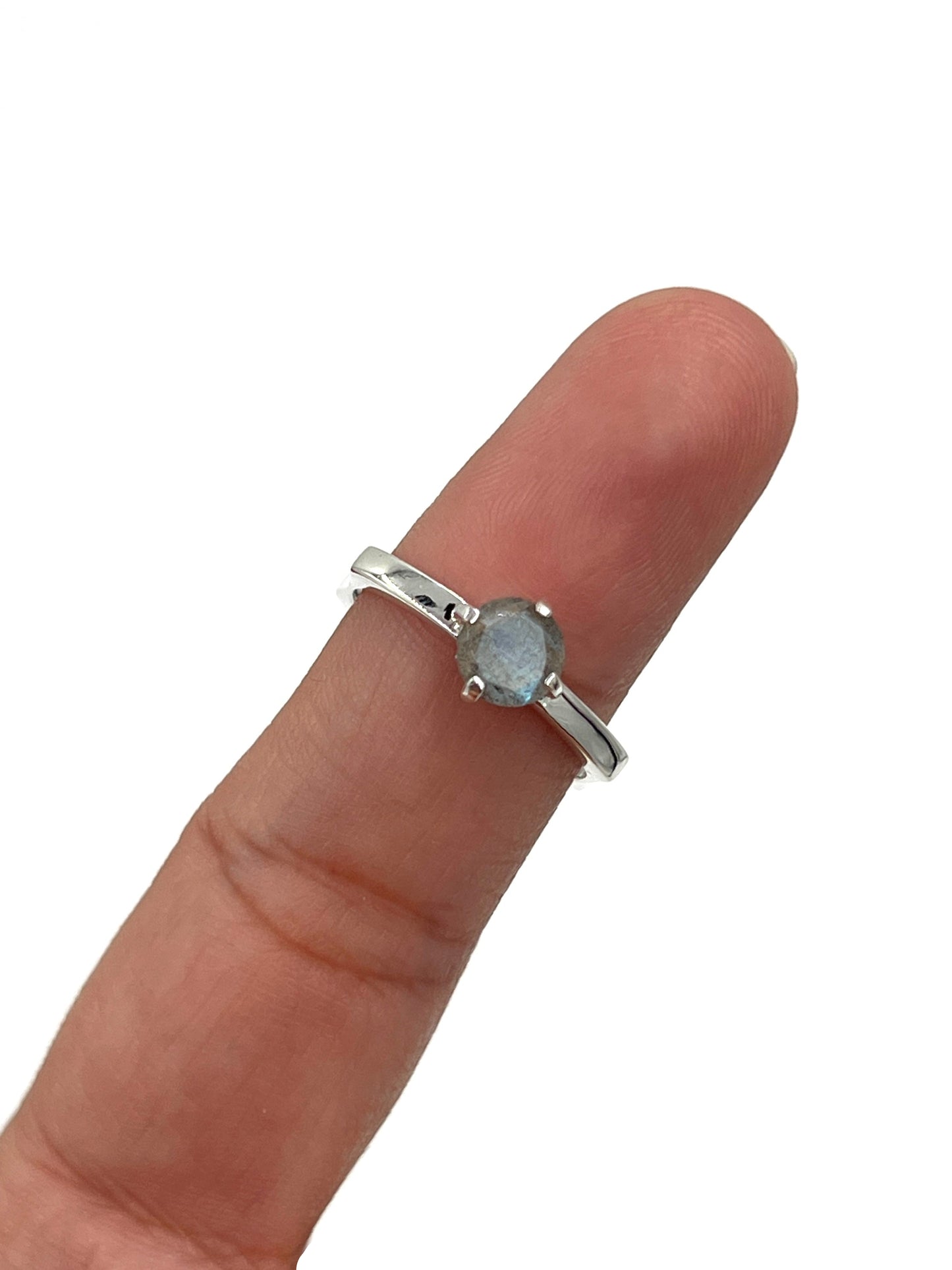 Faceted Round Gemstone Ring