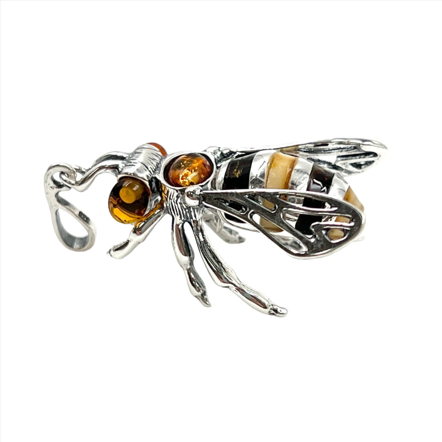 Amber Bumble Bee Pendants