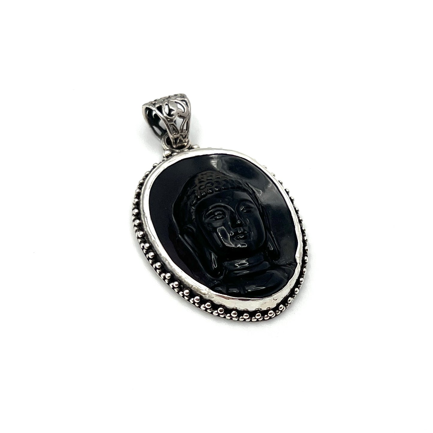 Black Obsidian Buddha Pendants