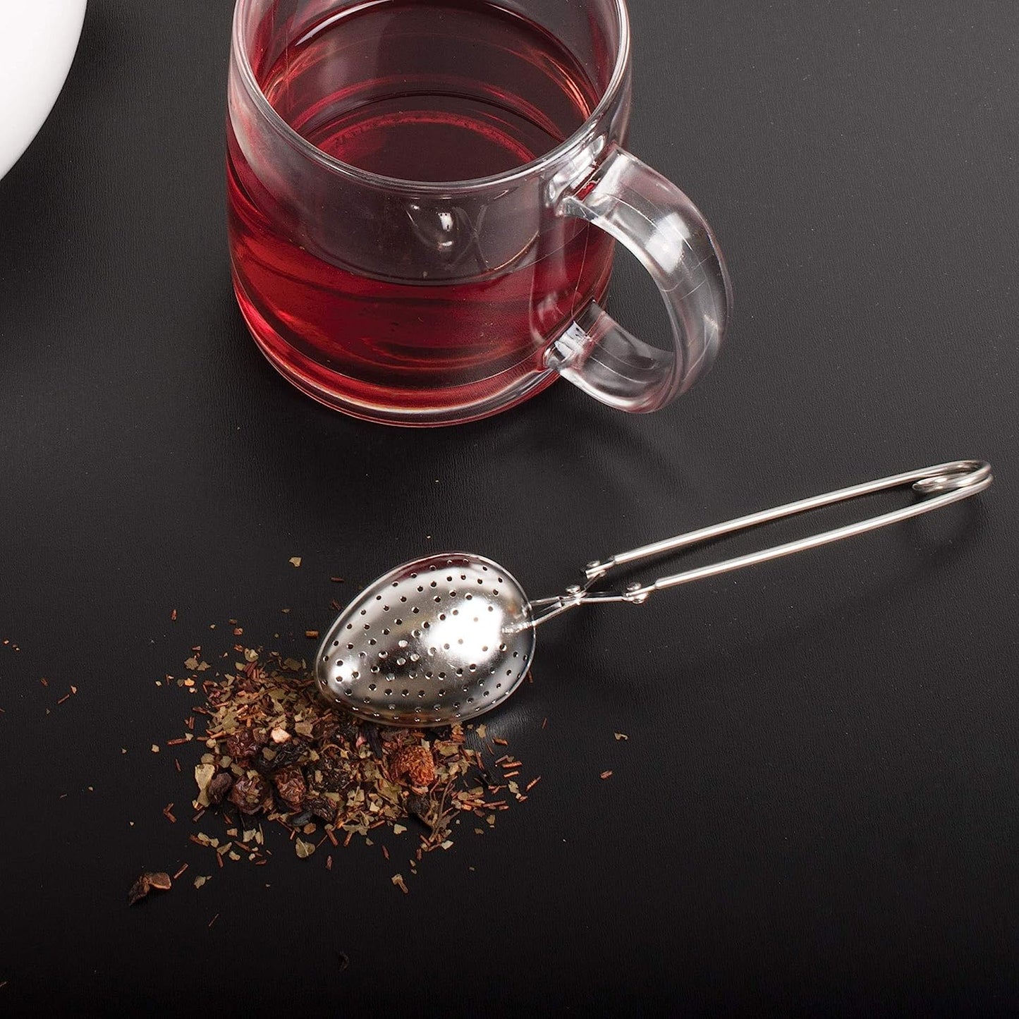 Long Handle Loose Leaf Snap Tea Infuser Spoon, 18/8 Stainless Steel Mesh