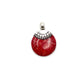 Sterling Silver Red Coral Circle Pendants