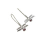 Silver Gemstone Dragonfly Earrings