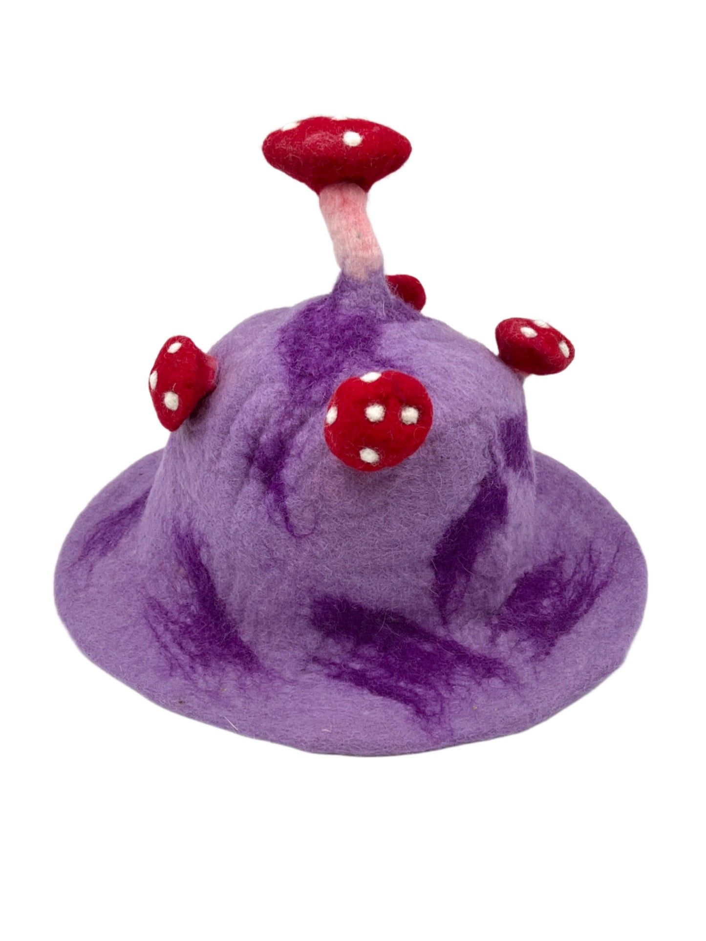 Hand felted Mushroom Wool Hats | Purples