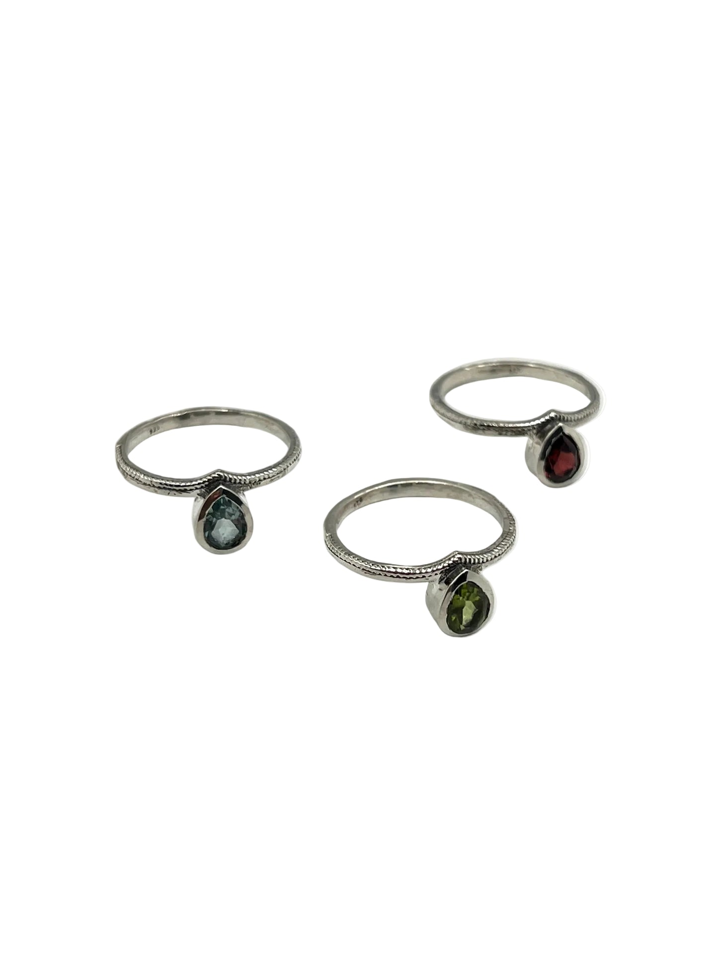 Teardrop Gemstone Rings