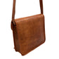 Camel Leather Cross Body Messenger Bag
