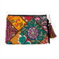 Rectangle Recycled Hand Embroidered Rajasthani Zipper Bag | Tassel