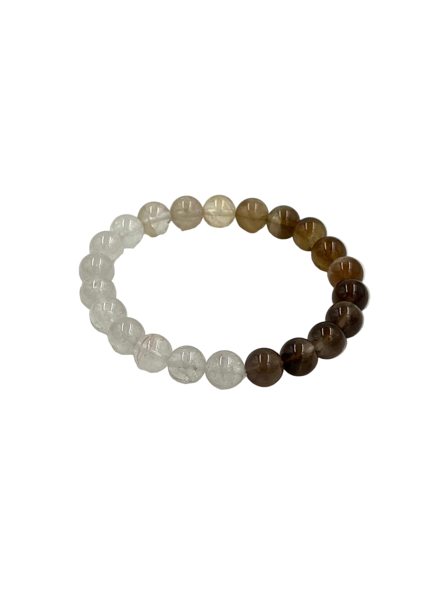 Smoky Quartz & Clear Quartz Stretchy Bracelets