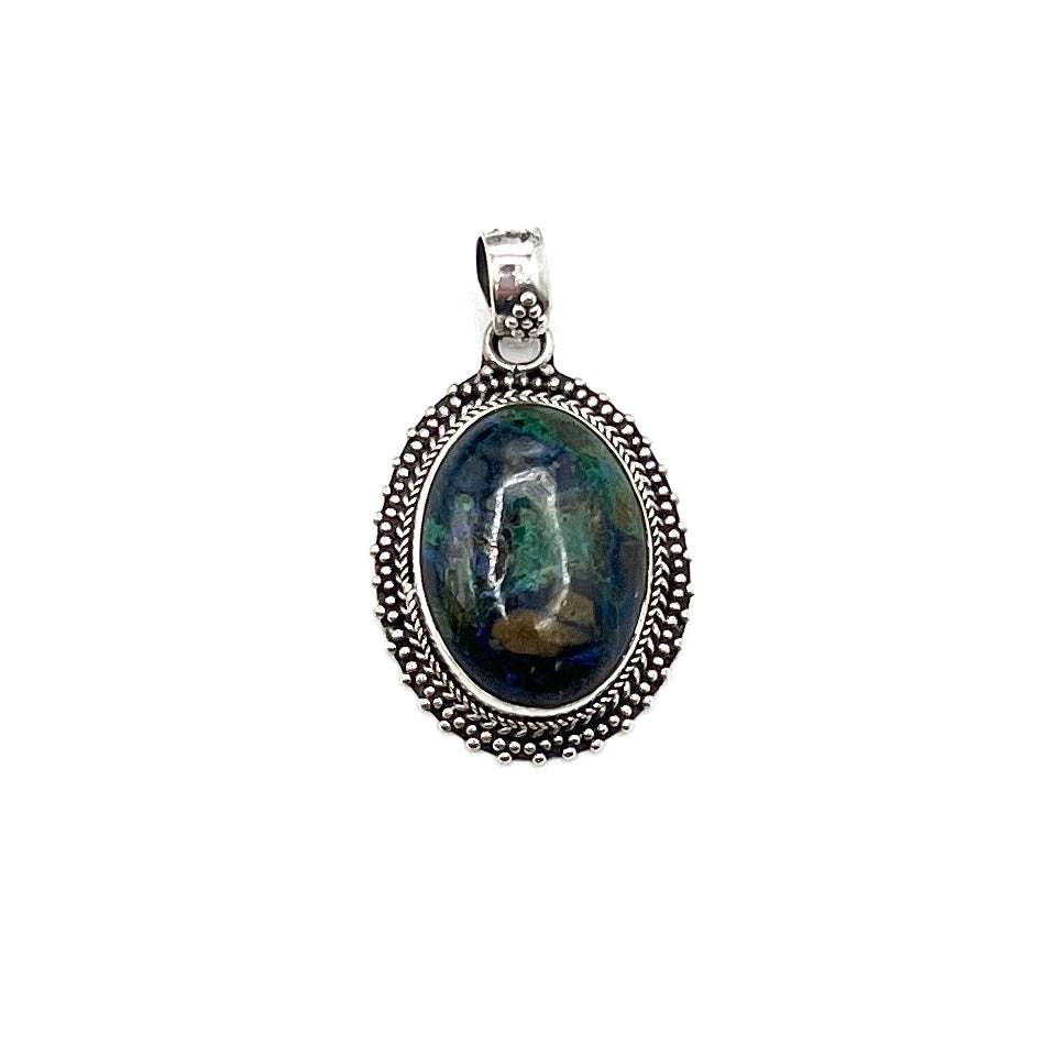 Sterling Silver Azurite & Malachite Pendants