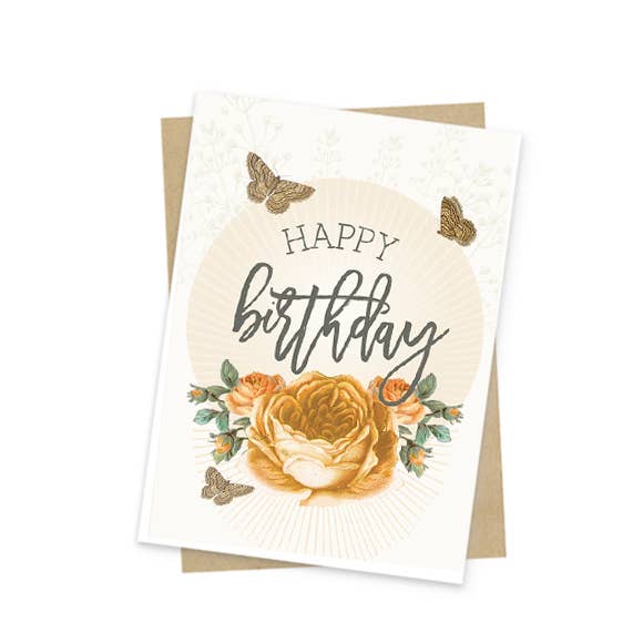 Mini Card - Yellow Birthday Roses