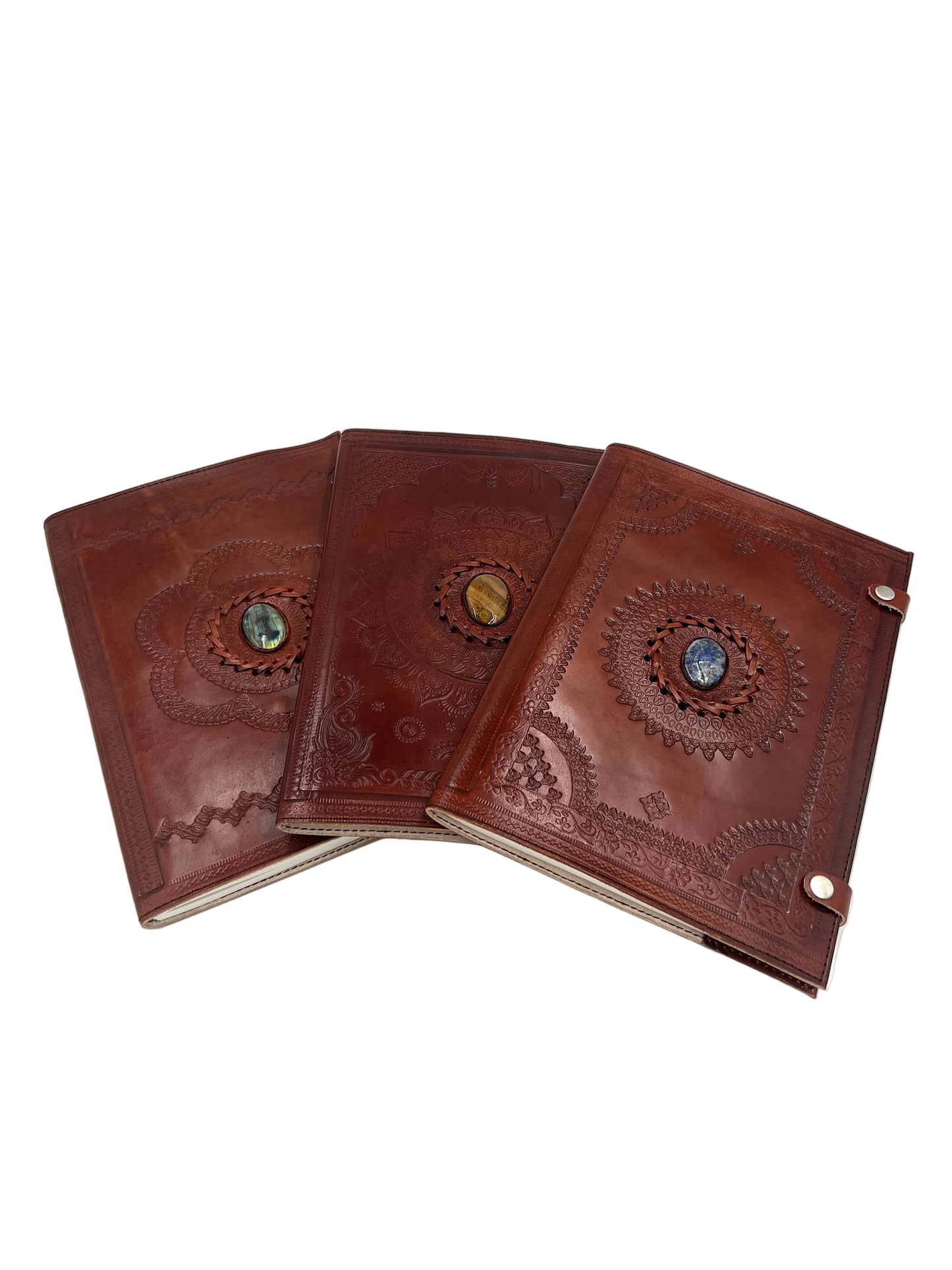 Camel Leather Gemstone Journals