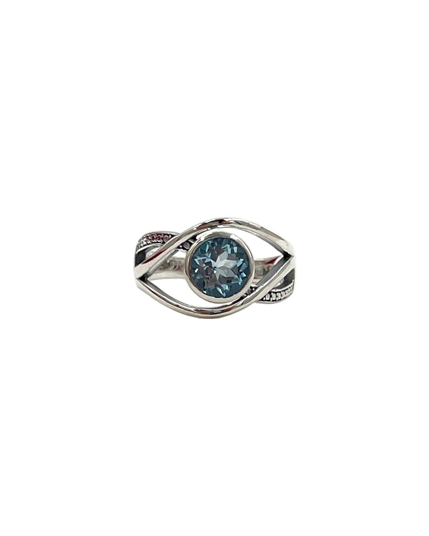 Wavy Blue Topaz Ring