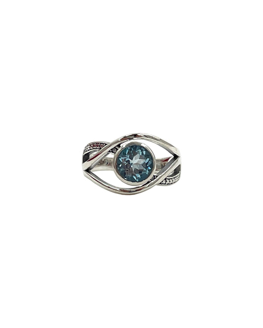 Wavy Blue Topaz Ring