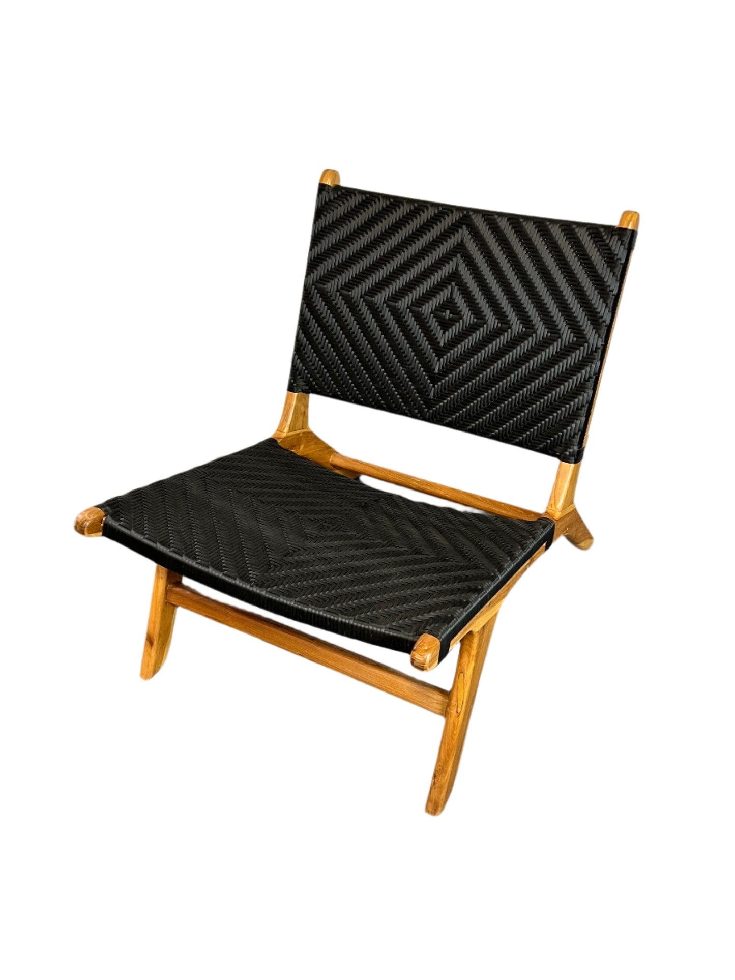 Black Rattan Teakwood Chair
