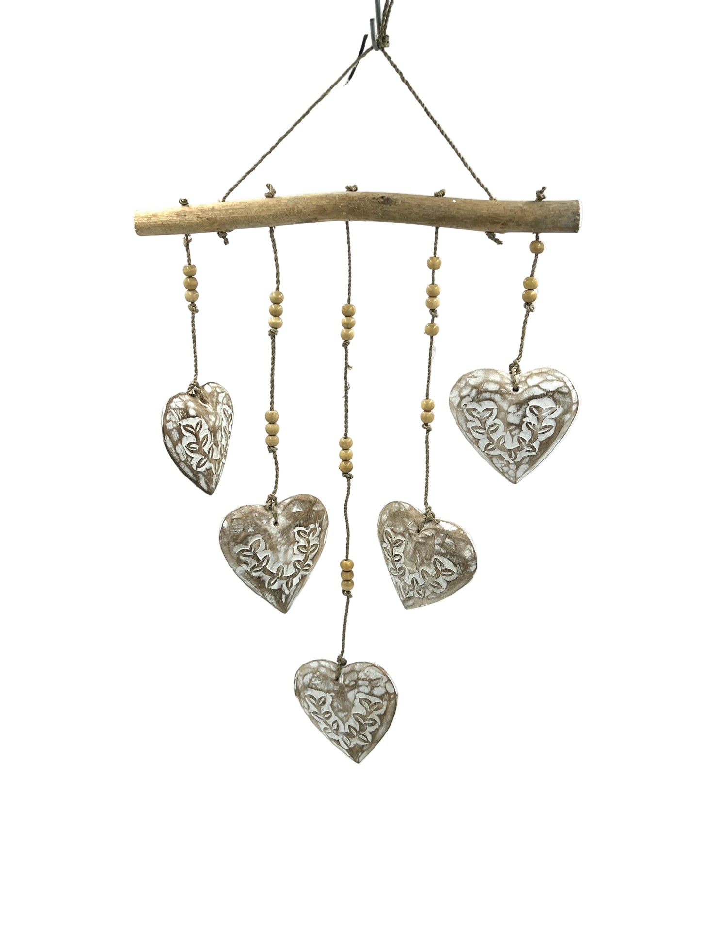 Wood Heart Mobiles