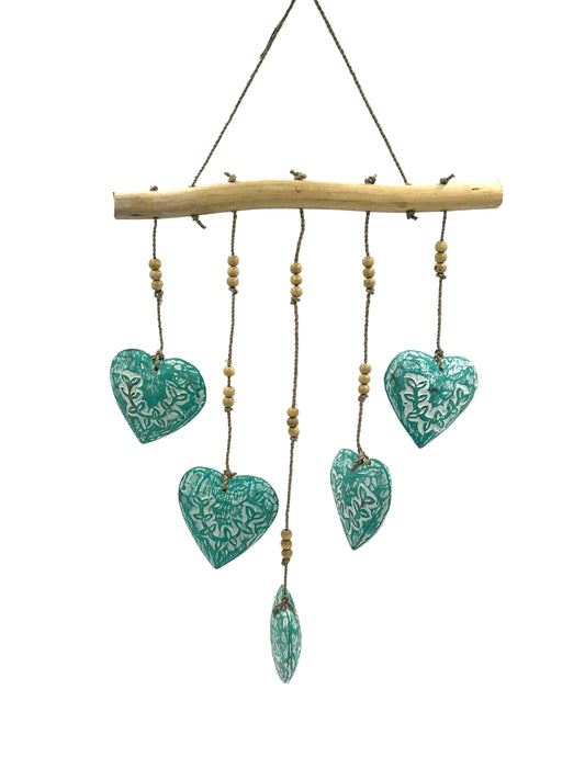 Wood Heart Mobiles