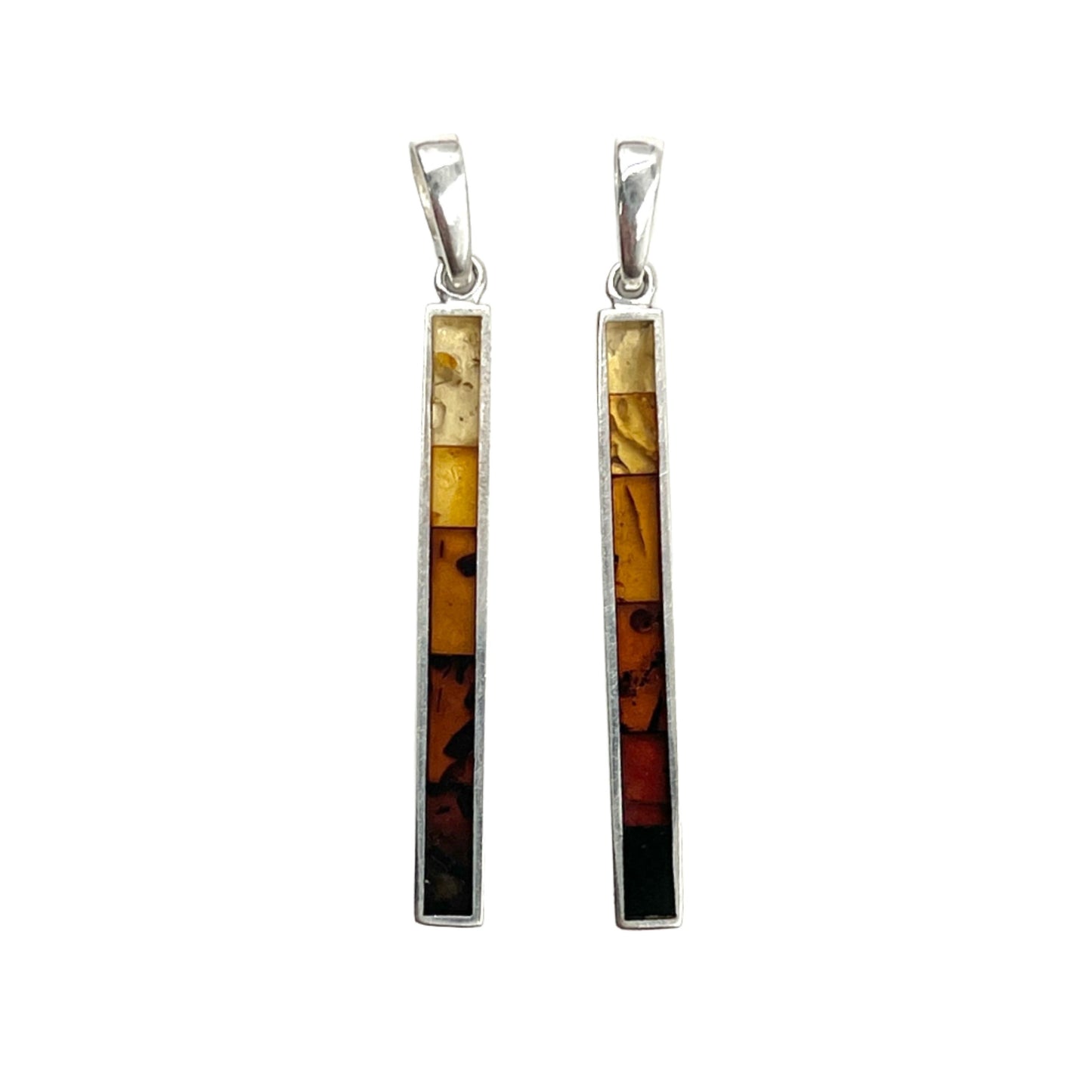 Multi Color Amber Rectangle Pendants