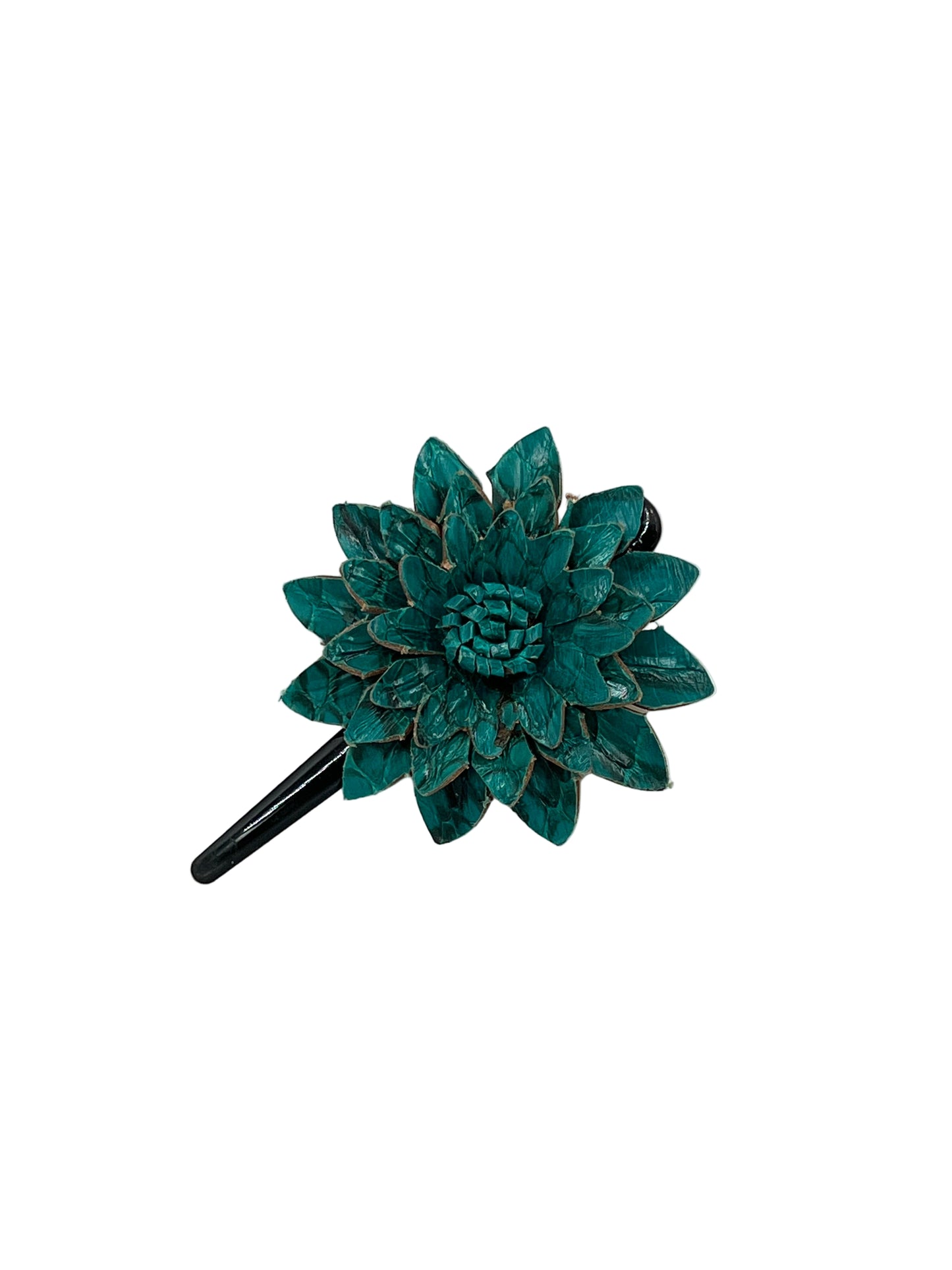 Large Leather Flower Hair Clips