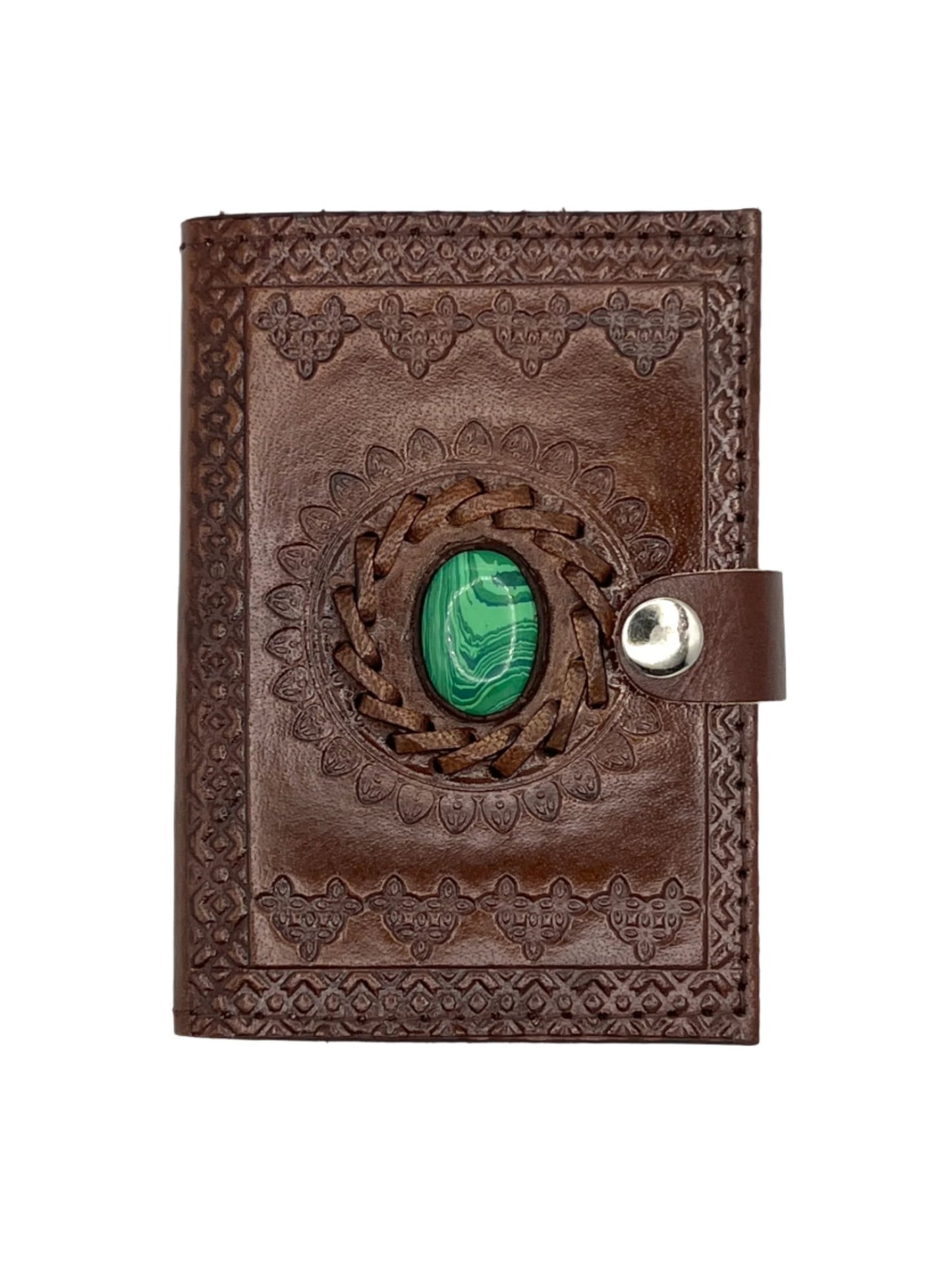 Camel Leather Gemstone Journal | Mandala | 5" x 3.5" x 1/2"