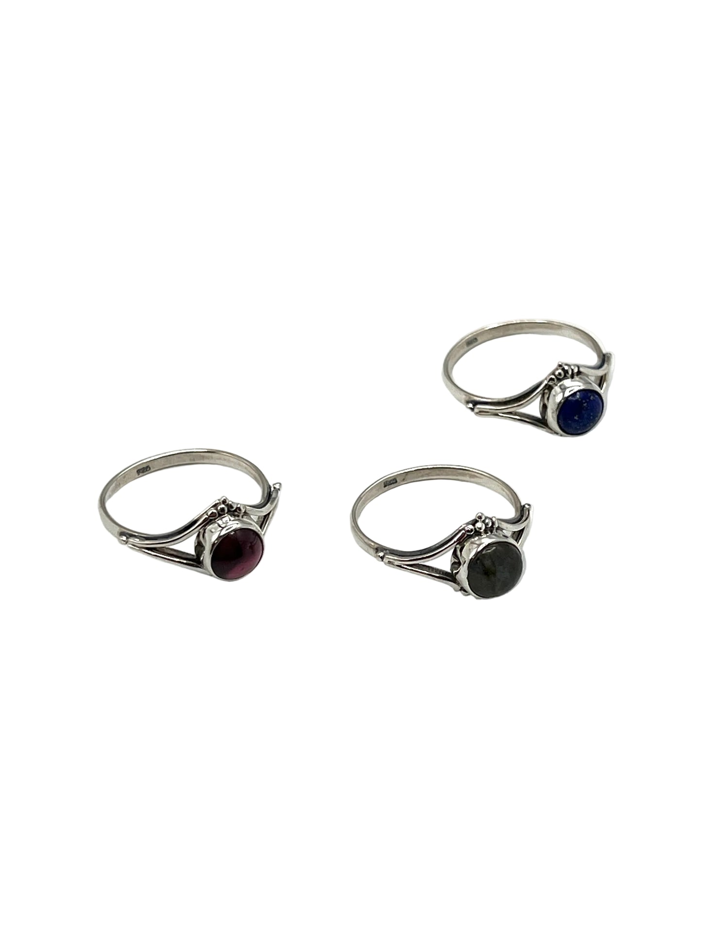 Round Gemstone Beaded Rings