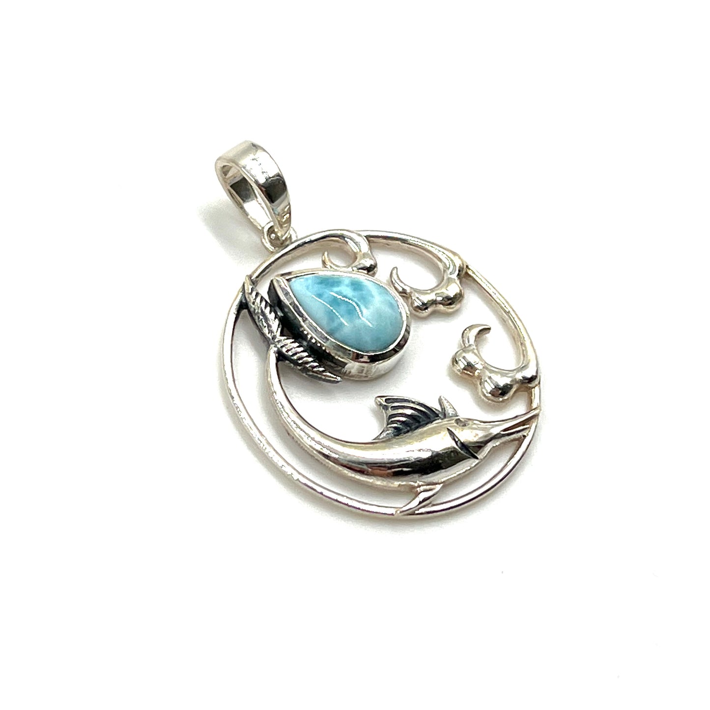 Sterling Silver Sea Creature Larimar Pendants