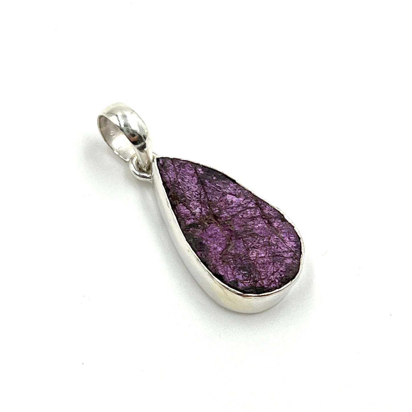 Raw Purpurite Teardrop Pendants