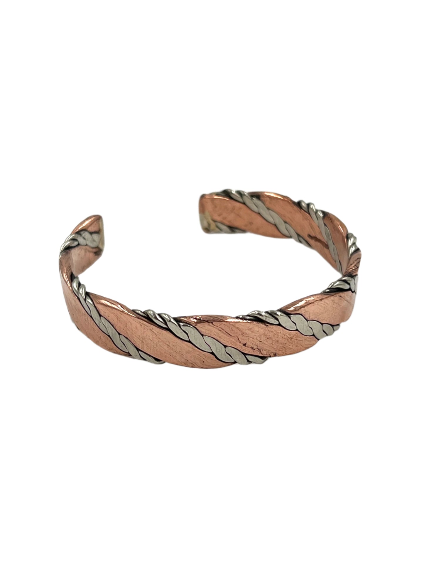 Wide Braided Rope Copper Bracelet