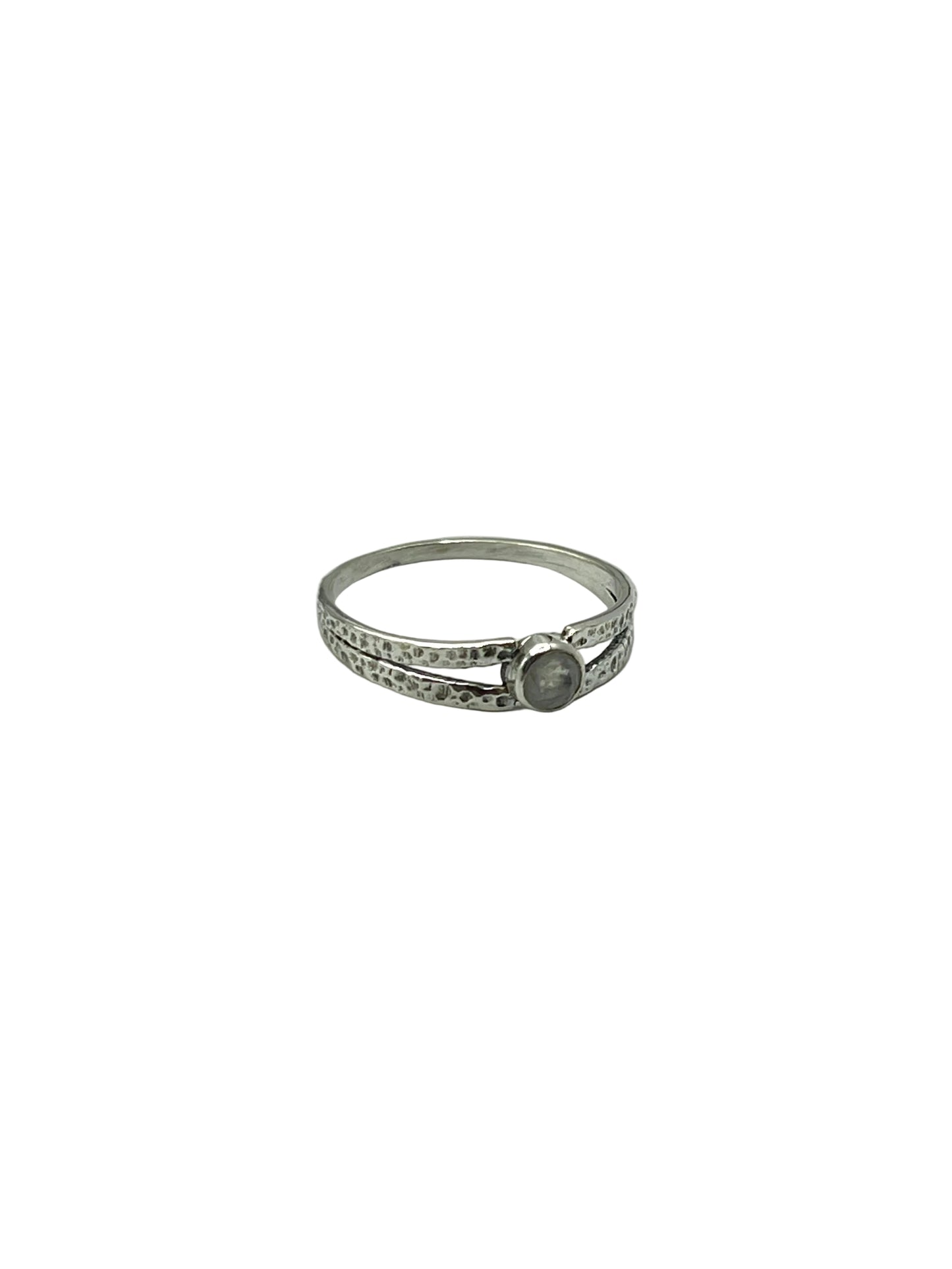 Hammered Band Gemstone Rings