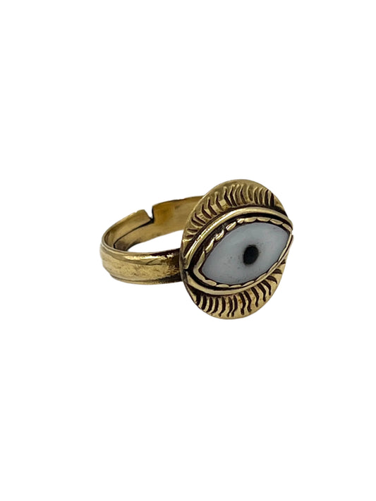 Evil Eye Brass Ring