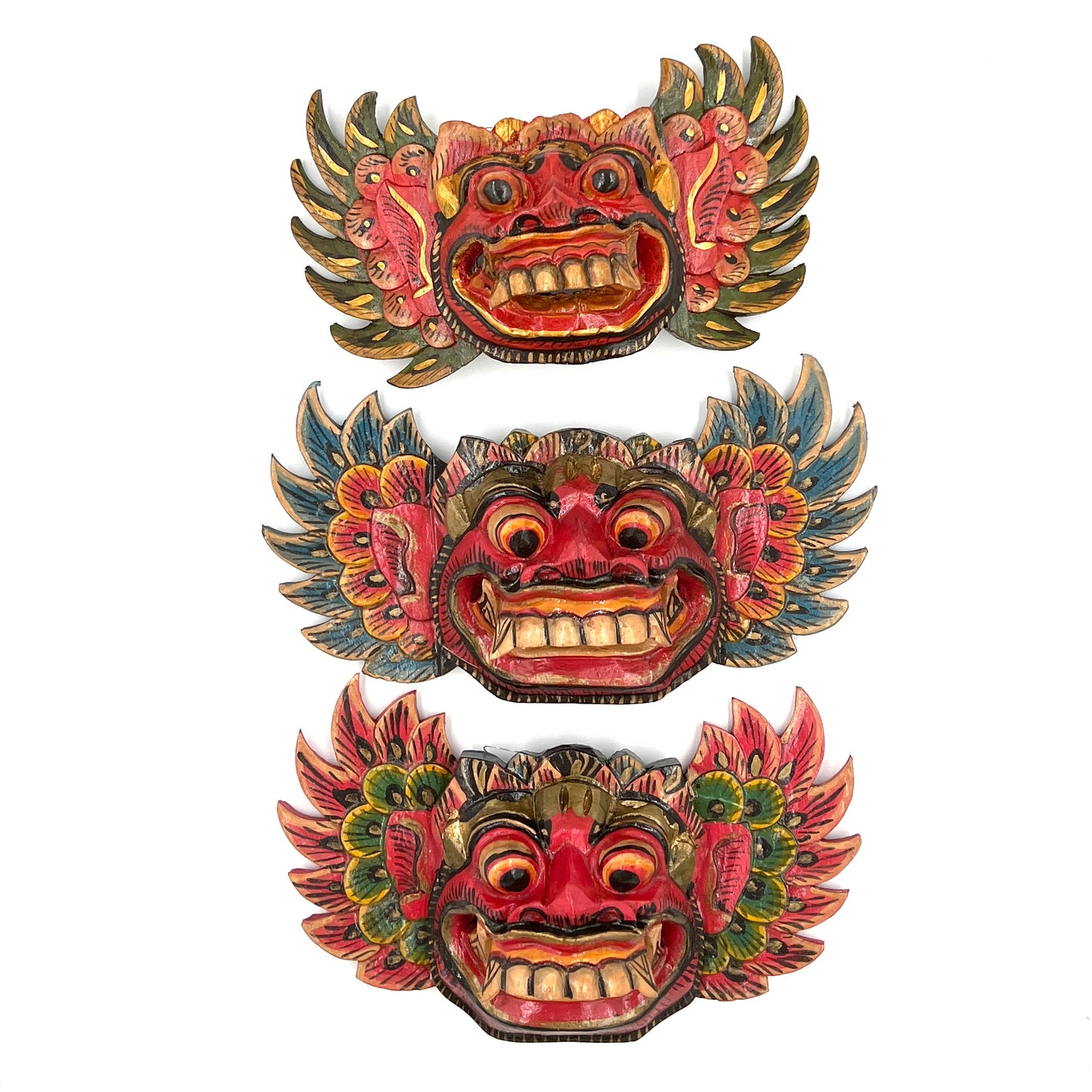 Hand Carved & Painted Bomo Barong Masks