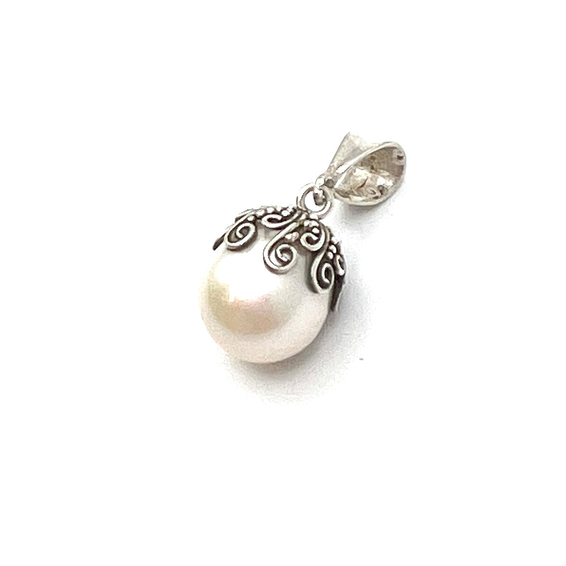 Sterling Silver Drop Pearl Pendants