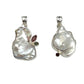 Sterling Silver Pearl & Tourmaline Pendants