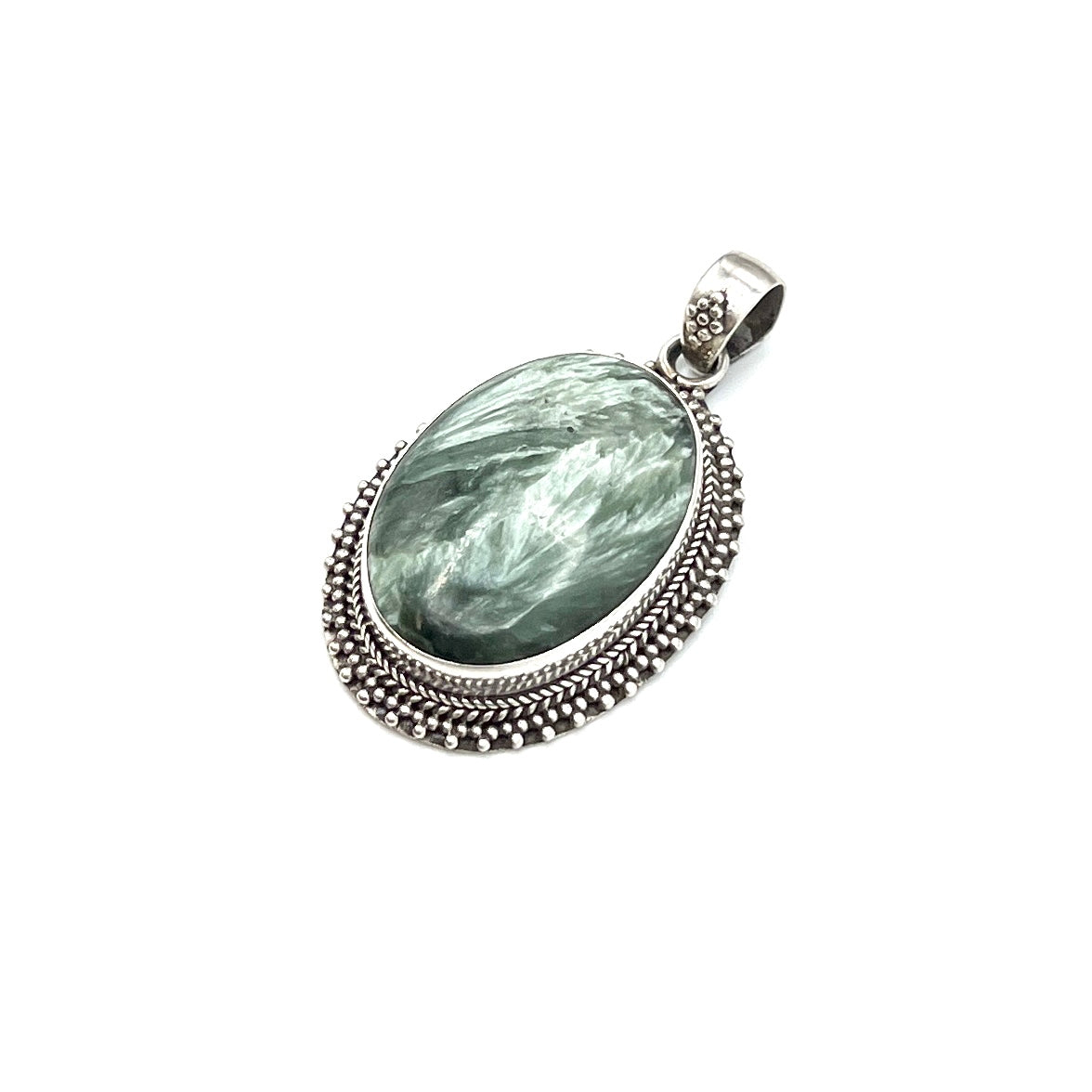 Sterling Silver Seraphinite Oval Pendants