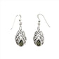 Sterling Silver Moldavite Celtic Knot Earrings