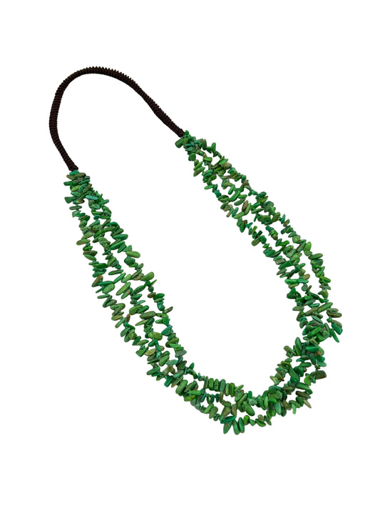 Hand Knotted Chip Green Turquoise Necklace