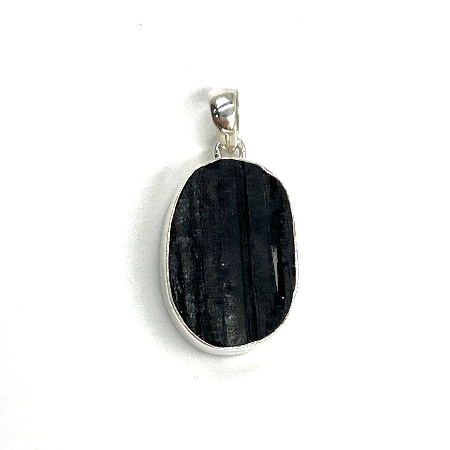 Black Tourmaline Oval Pendants